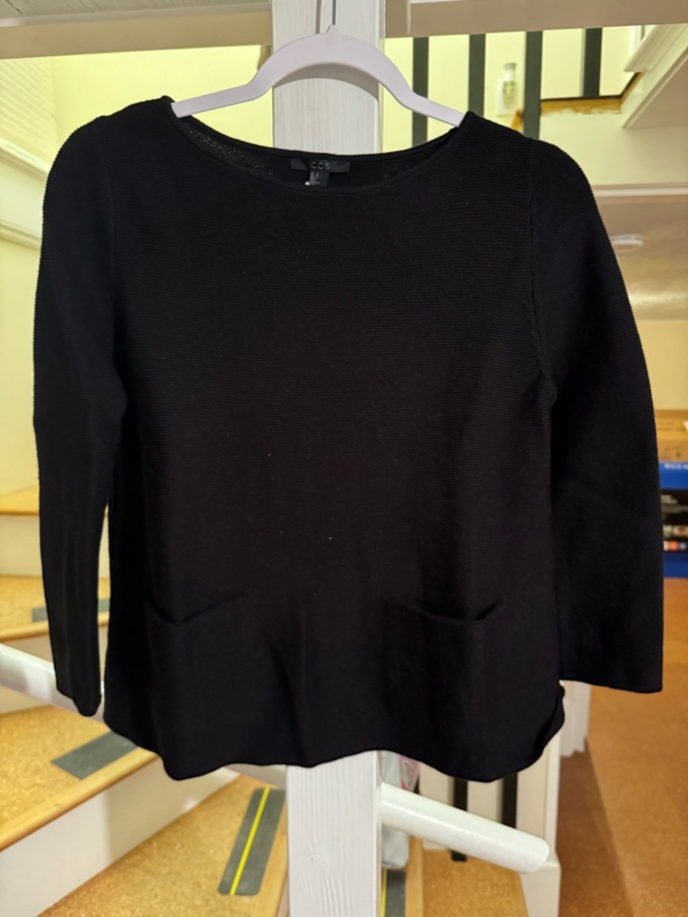 COS Black Long Sleeve Pocket Sweater